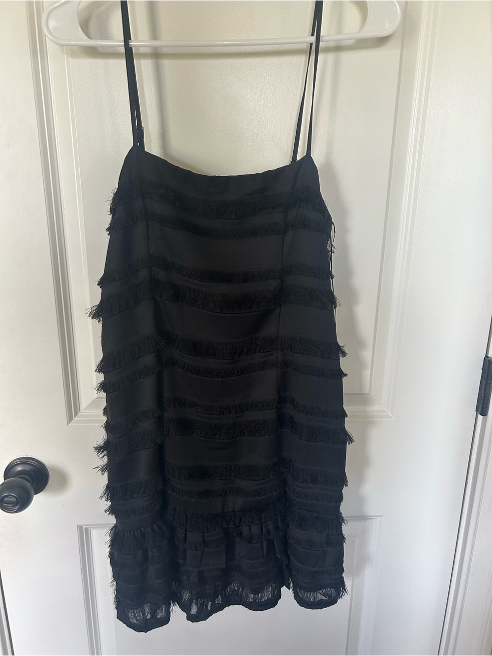 Princess Polly Black Fringe Tiered Mini Dress